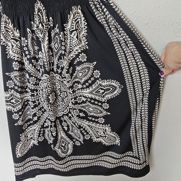 Shoreline Black White Mandalla Bandana Fit Flare Size S/M - Picture 4 of 8